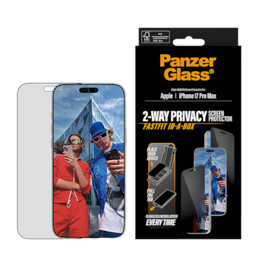 حماية شاشة بانزر جلاس إطار اسود مع أداة تركيب ايفون 17 برو ماكس - شاشة كاملة حفظ الخصوصية