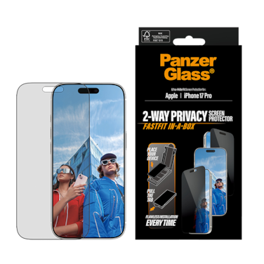 PanzerGlass Screen Protector Black Frame Ultra-Wide Fit iPhone 17 Pro - Privacy