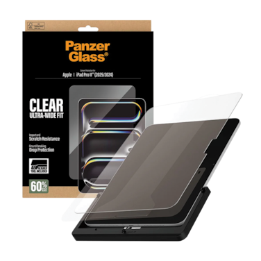 حماية شاشة بانزر جلاس مع أداة التركيب ايباد برو 11 انش 2024/2025 - شاشة كاملة شفاف