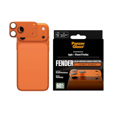 حماية كاميرا بانزر جلاس Fender كاملة ايفون 17 برو ماكس - برتقالي
