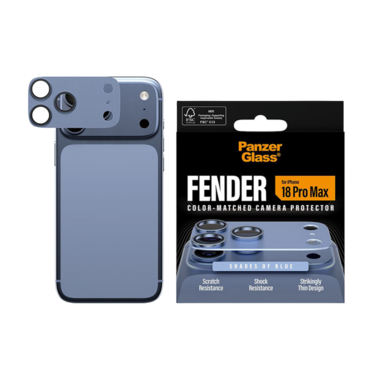 حماية كاميرا بانزر جلاس Fender كاملة ايفون 18 برو ماكس - أزرق