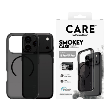 PanzerGlass CARE Smokey Case with Black MagSafe iPhone 18 Pro - Smokey Black