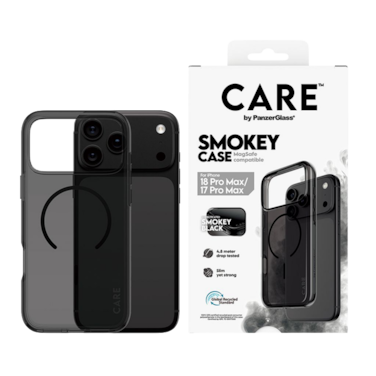 كفر حماية بانزر جلاس CARE سموكي MagSafe ايفون 18 برو ماكس - أسود سموكي