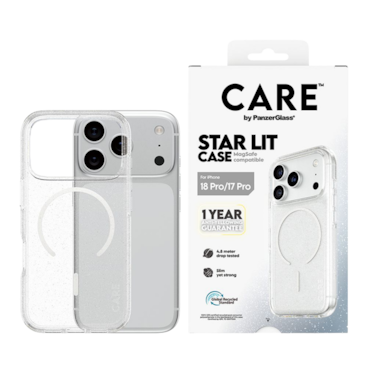 PanzerGlass CARE Star Lit Case with White MagSafe iPhone 18 Pro - Clear