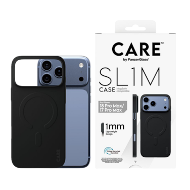 كفر حماية بانزر جلاس CARE نحيف SL1M مع MagSafe ايفون 18 برو ماكس - أسود