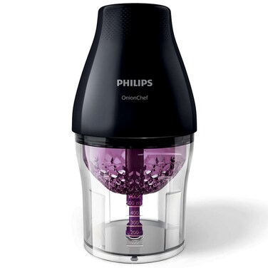 Philips Viva Collection Onion Chef Chopper Chop Drop - Hr2505/91, Black, Plastic