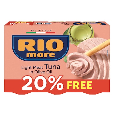 Riomare Ligth Meat Tuna In Olive Oil 80g + 20% Free