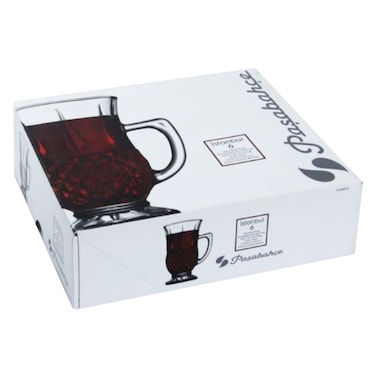 طقم فناجين شاي زجاج اسطنبولي 6 قطع