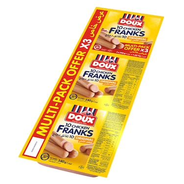 Doux Chicken Frank 340g x3 Pieces