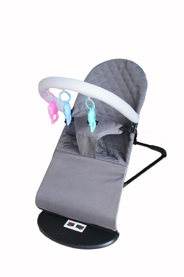 كرسي هزاز للأطفال بثلاث مراحل من كيكيبي – رمادي