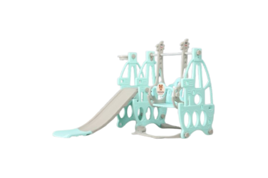 زحليقة كيكيبي للأطفال من عمر 1 إلى 6 سنوات للاستخدام الداخلي، زحليقة وأرجوحة متعددة الاستخدامات 3 في 1 للعائلة - لون أخضر نعناعي