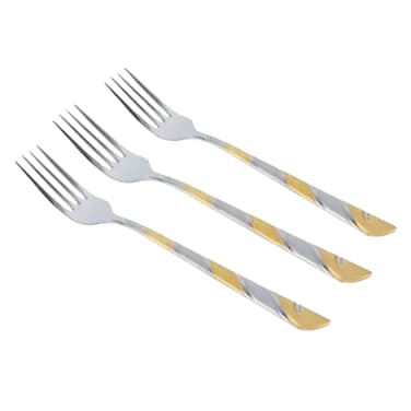 ويندسيرا سانيا مجموعة شوك حلوى 3 قطع فضي