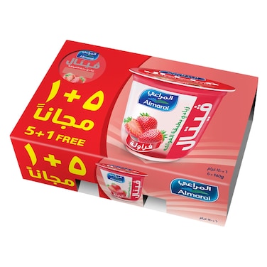 Almarai Vetal Layered Fruit Yoghurt Strawberry 140g &times; 5 + 1 Free