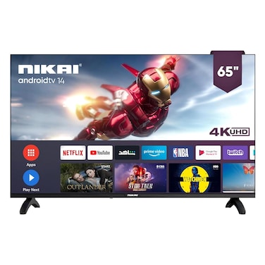 Nikai 65-Inch UHD Smart 4K LED TV with Android OS   Ultra Slim Frame, Smart Apps (Netflix, YouTube), HDMI, USB, Wi-Fi   High-Performance Quad Core Processor, 3840 x 2160   UHD65SLED/UHD65SLED-FL
