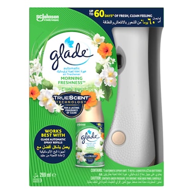 جليد معطر جو جهاز بخّاخ أوتوماتيكي مع عُبوة إعادة تعبئة برائحة نسيم الصباح، 269 مل