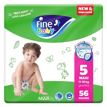 Fine Baby Maxi 5 - 56 Diapers - 11 - 18 kg