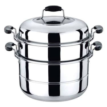 ROYALFORD Double Layer Steamer Pot Silver 30centimeter