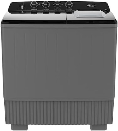 GSTT18XTB General Supreme Twin Tub Semi Automatic Washing Machine 18K,Dark Grey/Black, GSTT18XTB
