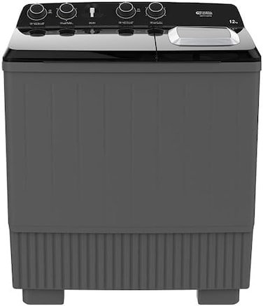 GSTT12XTB General Supreme Twin Tub Semi Automatic Washing Machine 12K,Dark Grey/Black, GSTT12XTB