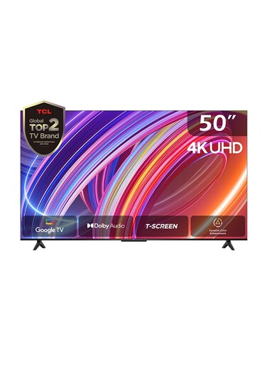 TCL 50-Inch TV 4K HDR Dolby Vision Certified Android MEMC Processor Hands Free Model (2023) 50P61B Brushed Titanium