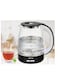 Palson Glass Kettle 1.8L, Transparent Glass Body For Visible Water Level, Concealed Heating Element For Safety, Transparent - 40041