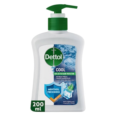 Dettol Cool Liquid Handwash Pump, Mint &amp; Bergamot Scent, 200ml