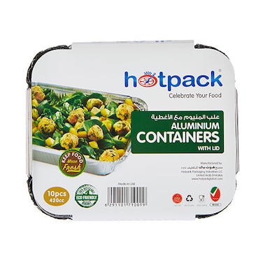 Hotback aluminum containers with lid 10 pieces