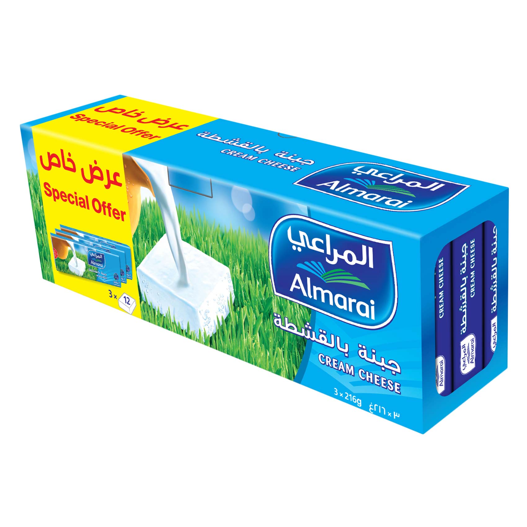 المراعي جبنة مربعات 12 قطعة × 3 - 216 جرام