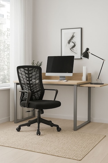 كرسي مكتب دوار متحرك- اسود