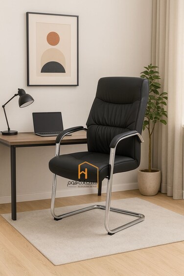 Stationary Office Chair - Black