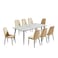 Ceramic dining table - 8 chairs - beige