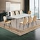 Ceramic dining table - 8 chairs - beige