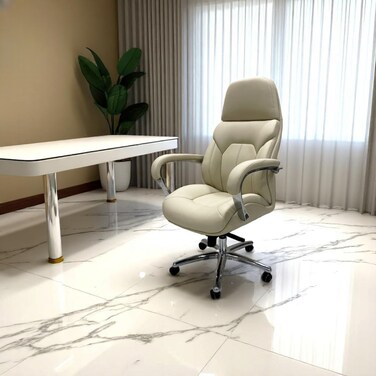 كرسي مكتب دوار متحرك 133×75×75- بيج