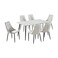 طاولة طعام بديلة رخام – أبيض – 6 كراسي