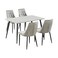 Marble alternative dining table - gray - 4 chairs