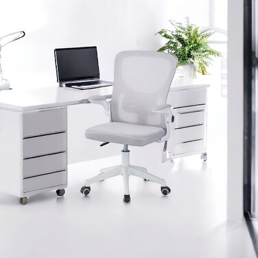 كرسي مكتب دوار - رمادي فاتح