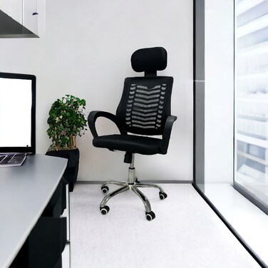 كرسي مكتب دوار - اسود