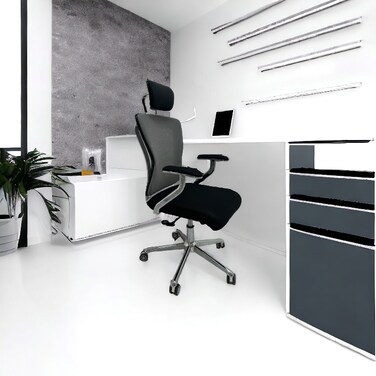 Black swivel office chair