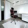 Red + black swivel office chair