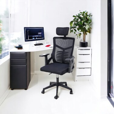 Black fixed office chair