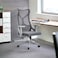 Gray swivel office chair with armrests (50x50x125cm)