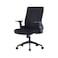 Black swivel office chair with armrests (50x50x105cm)