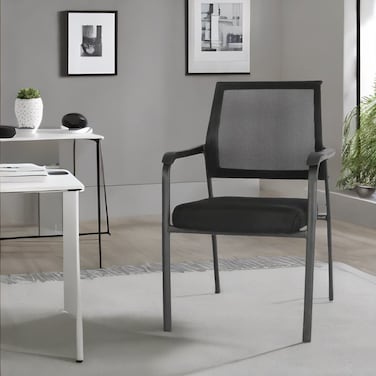 Black fixed office chair, 50 x 50 x 100 cm
