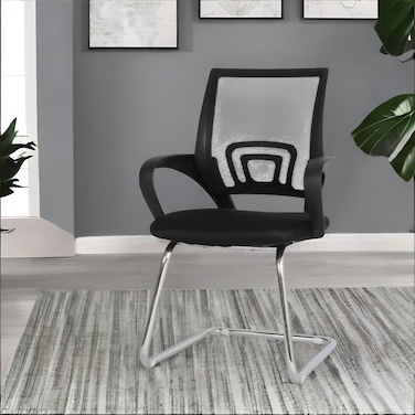 Black fixed office chair, 50 x 50 x 100 cm
