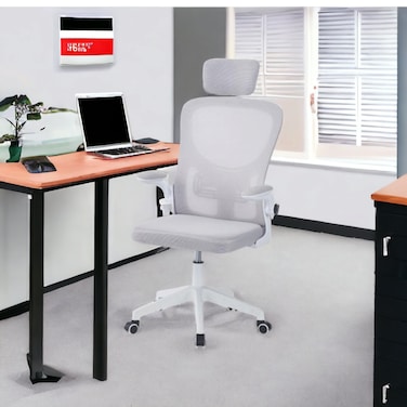 Swivel Office Chair - Light Gray 50 x 50 x 125 cm