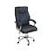 Swivel Leather Office Chair - Black
