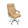 Swivel Leather Office Chair - Beige