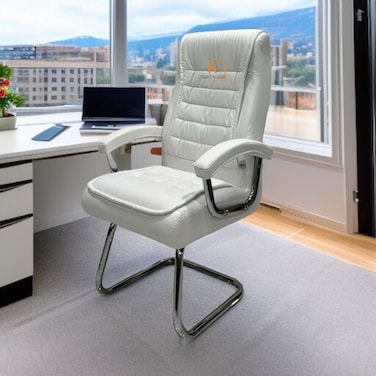 Stable Leather Office Chair - White