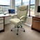 Swivel Leather Office Chair - Cream