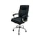Swivel Leather Office Chair - Black